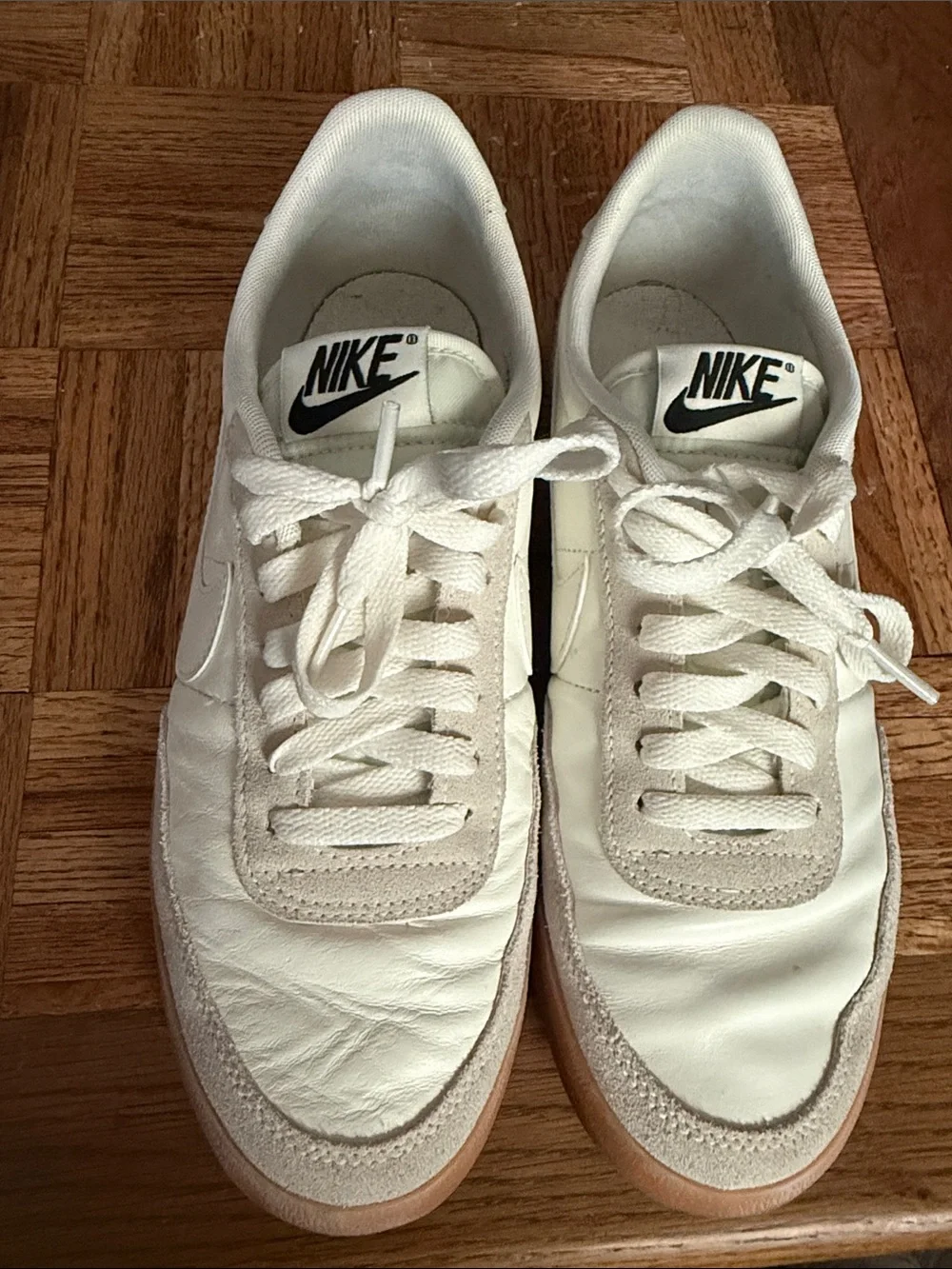 Nike Women’s White and Gum-Accent Low-Top Sneakers
